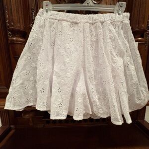 GIRLS White Eyelet Lace Skirt